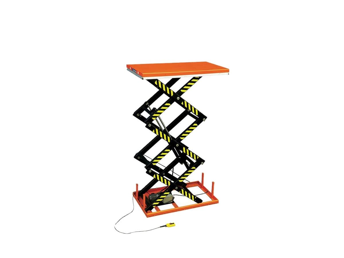 Tables élévatrices électriques fixes triple ciseaux