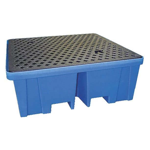 Bac de rétention polyéthylène charge 1200 kg 2 fûts capacité 230 litres