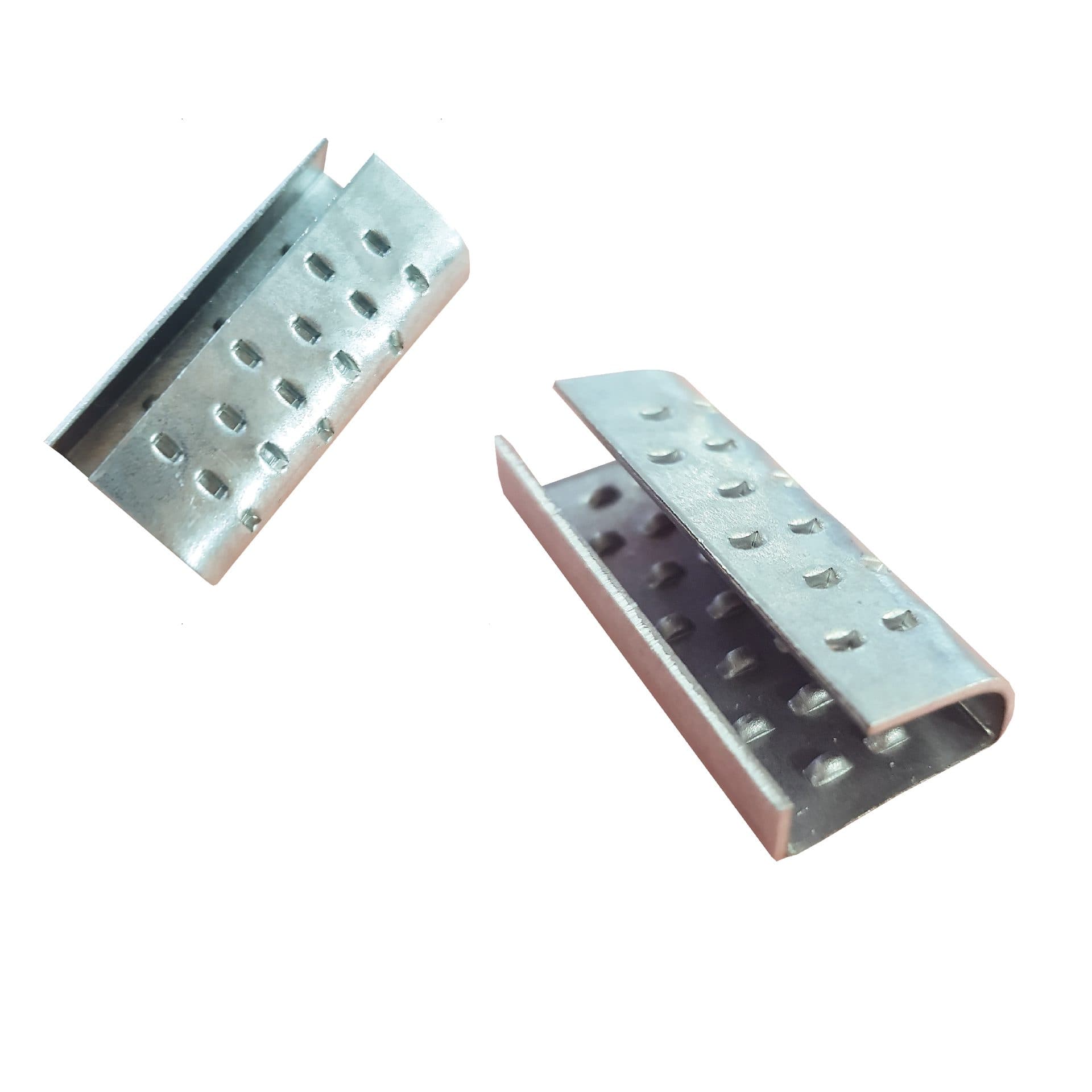 Chapes pour feuillards PP et PET semi-ouvertes renforcées 12 mm