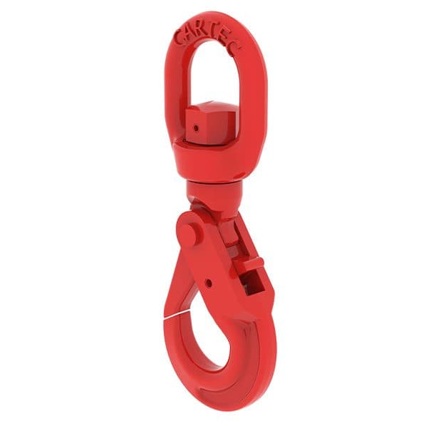 Crochet pivotant autobloquant pour grue MILOAD conforme UNI EN 1677-3