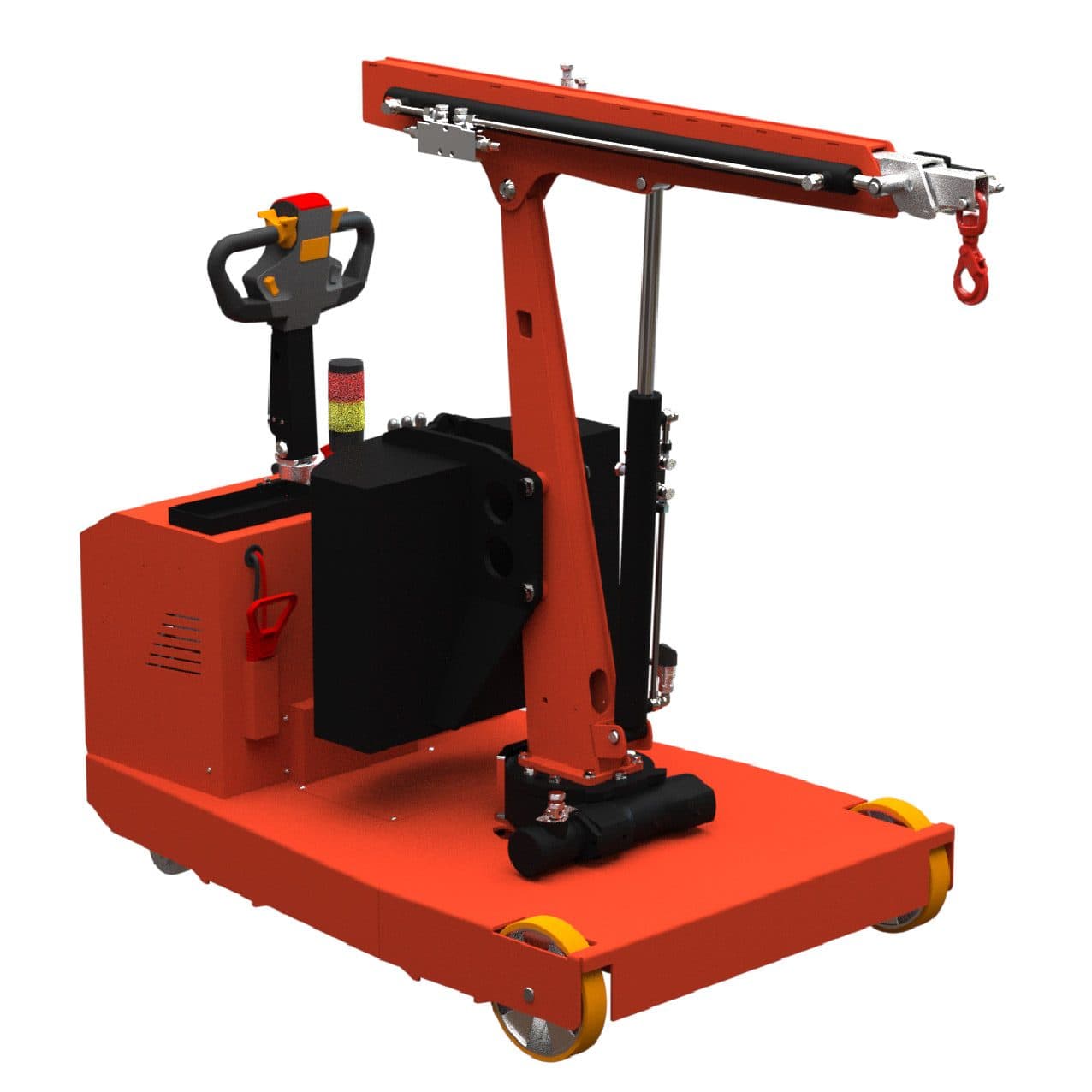 Grue porte-à-faux rotative motorisée 200 kg commande du bras par levier