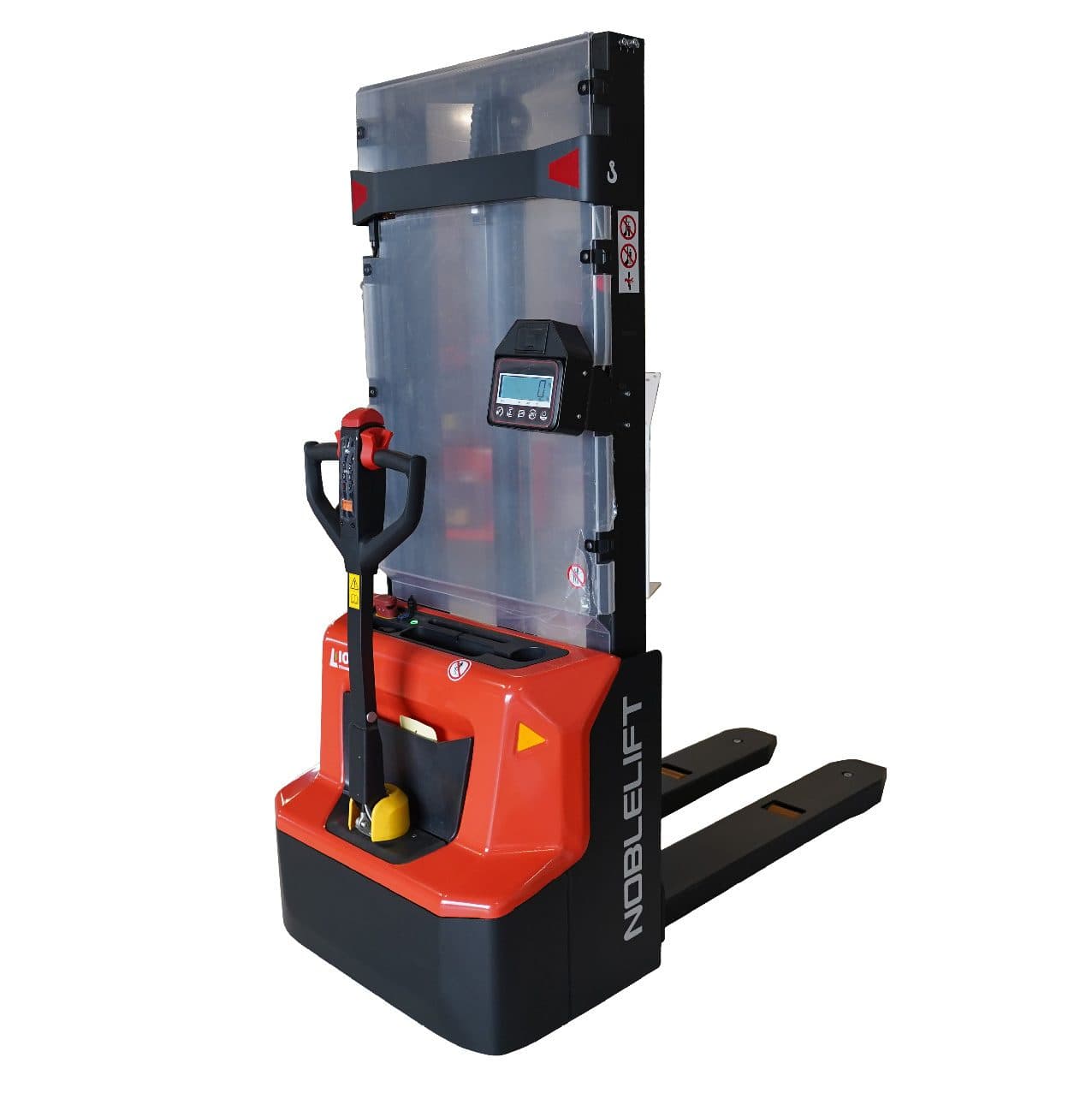 Gerbeur électrique lithium avec pesage précision 0.2% élévation 2900 mm charge 1200 kg