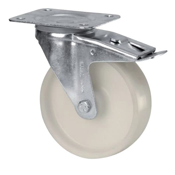 Jeu de roues 2 fixes + 2 pivotantes nylon